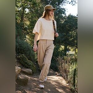 Free People Beige Cargo Pants